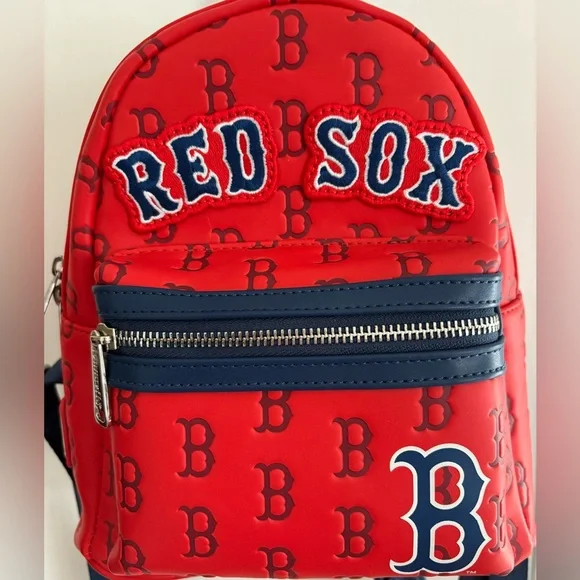 MLB Boston Red Sox Logo Mini Backpack by Loungefly - Picture 4 of 12